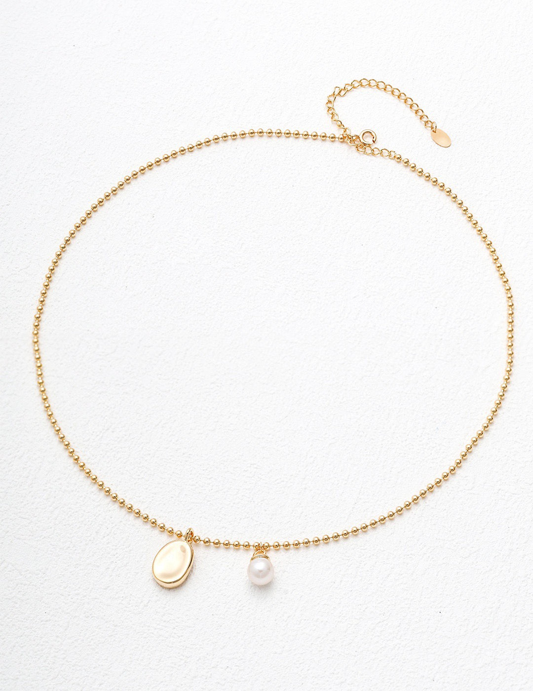 Sterling silver simple pearl clavicle chain