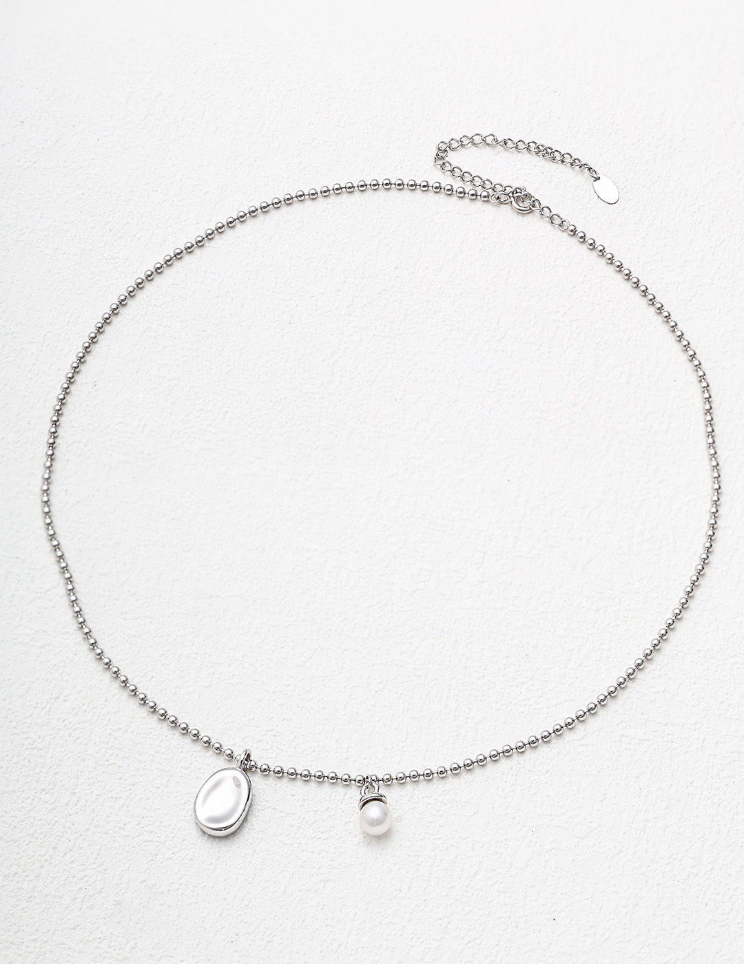 Sterling silver simple pearl clavicle chain